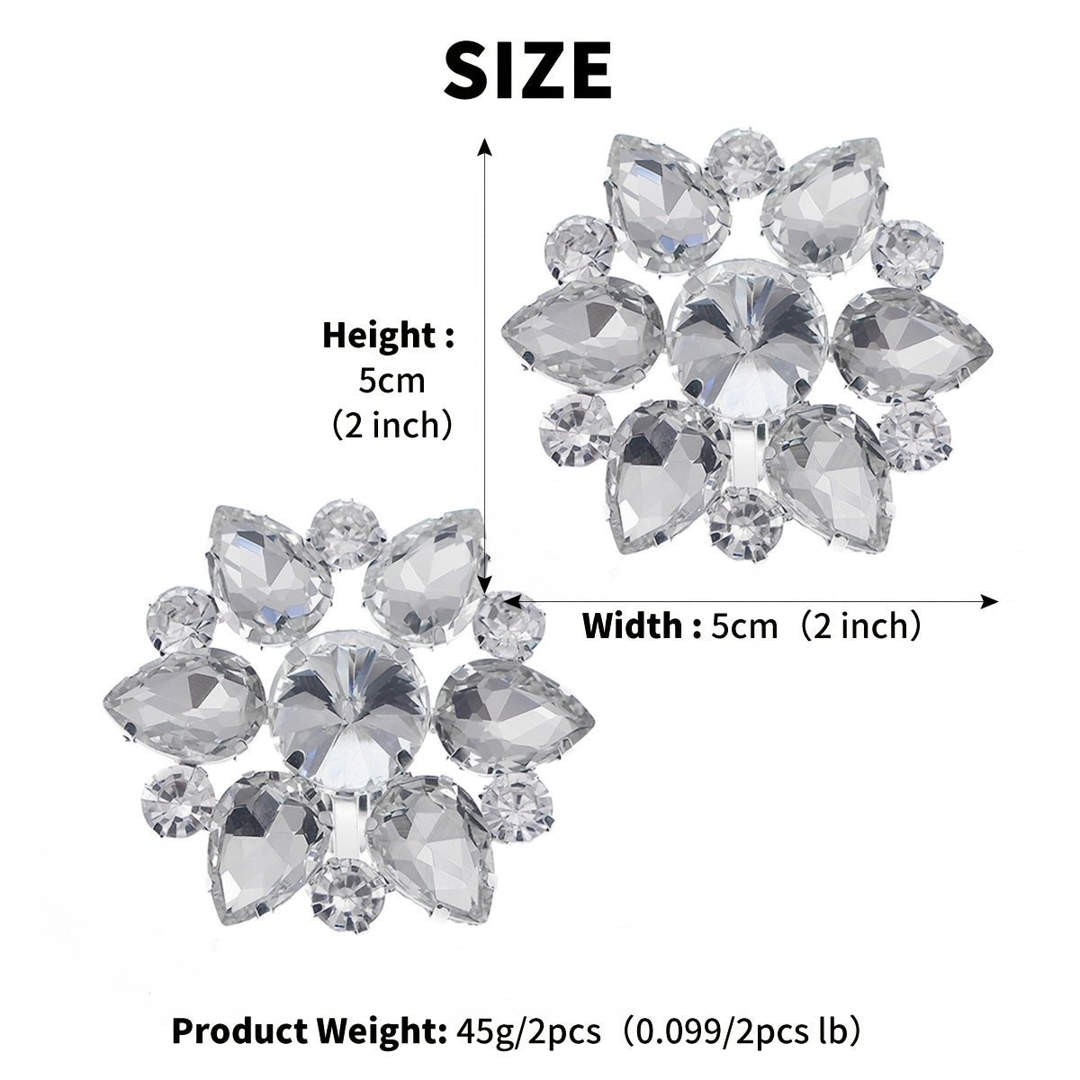 Crystal Flower Shoe Clips Wedding Party Accessories