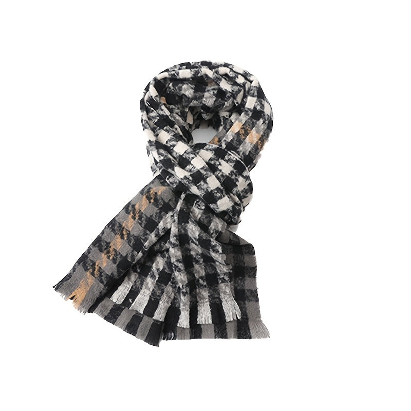 Winter Thermal Plaid Scarf Shawl Cold Weather Scarves & Wraps For Women