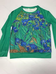 Floral Print Raglan Sweatshirt Long Sleeve Crew Neck Casual Fall Winter