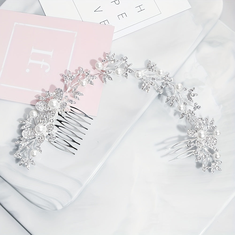 Butterfly & Pearl Hair Comb Bridal Wedding Headwear