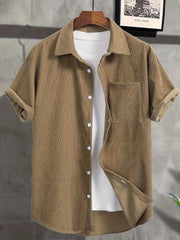 Men's Hawaiian Shirt Short Sleeve Chest Pocket Button Up