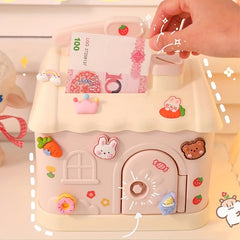 House Money Box Cartoon Square Coin Storage Box Large Capacity Piggy Bank
