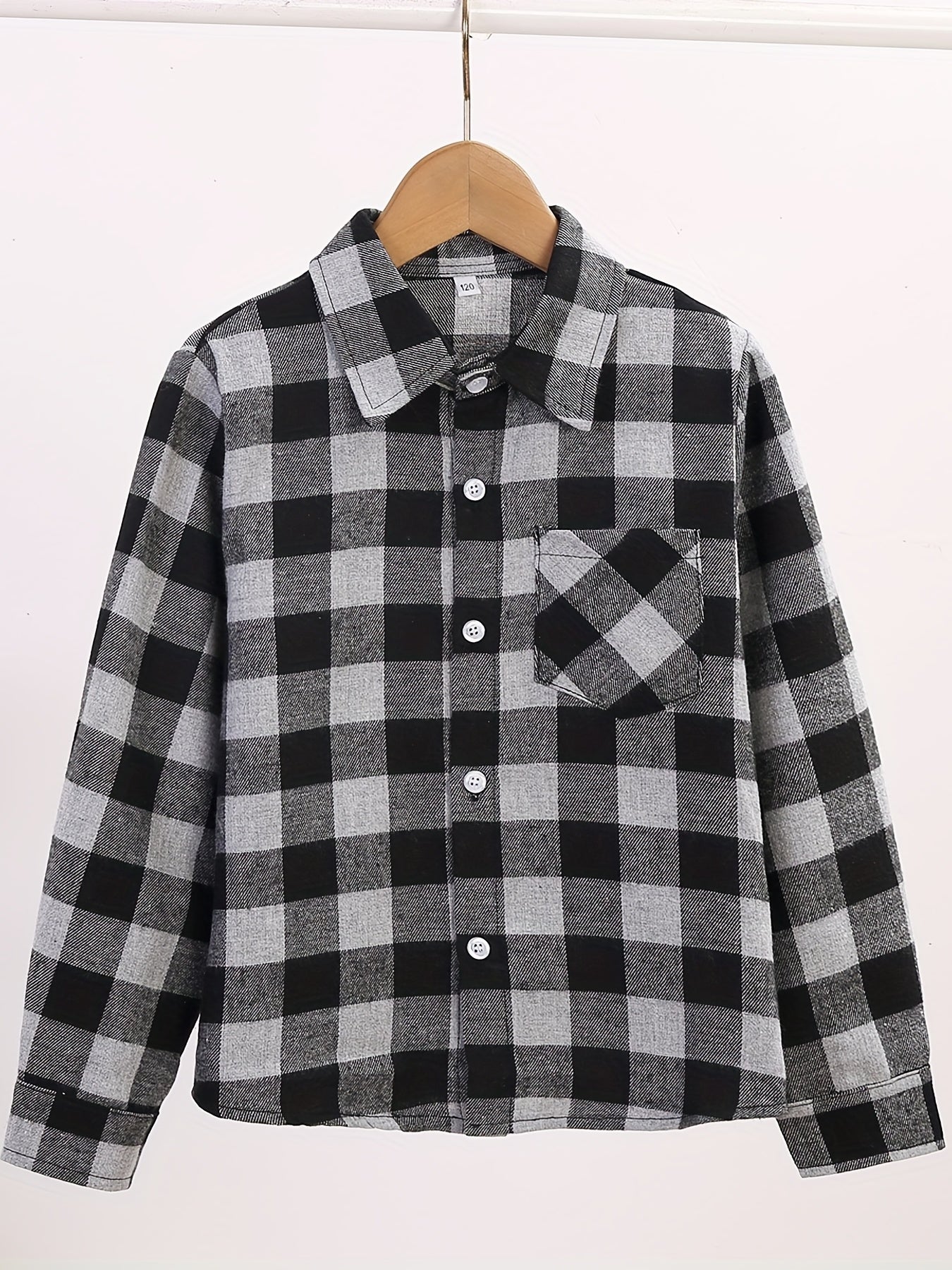 Boys Plaid Shirts Long Sleeve Tops Spring Fall Outwear Jacket