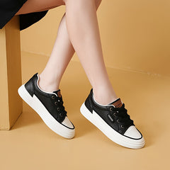 Women's Letter Pattern Lace-up Skate Shoes Soft Sole Athletic Sneakers