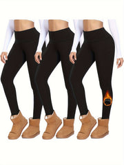 Fleece Lined High Waist Yoga Workout Pants High Stretch Leggings