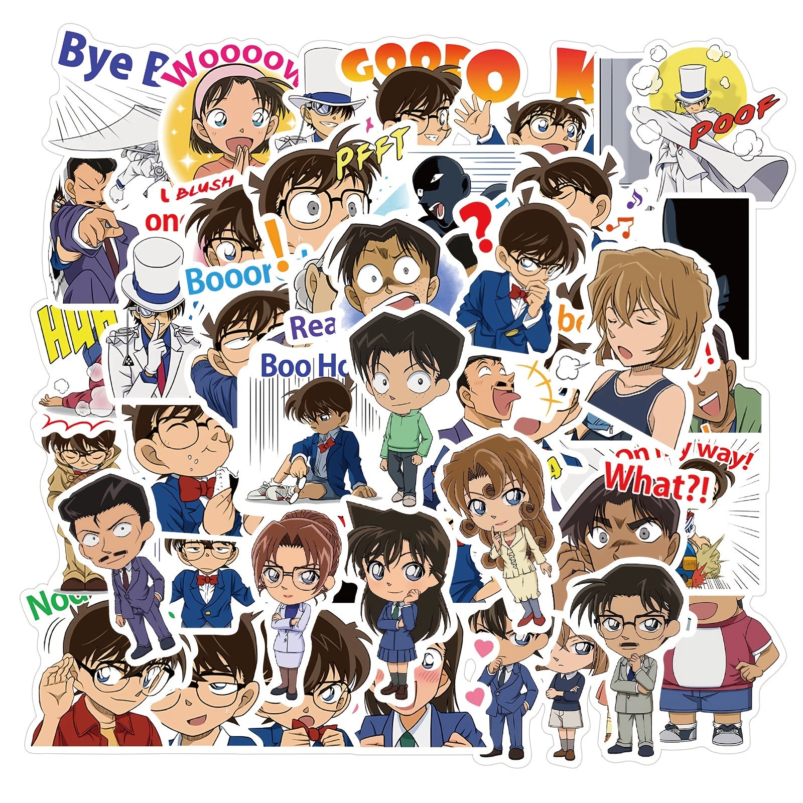 50pcs Conan Series Anime Graffiti Sticker Waterproof DIY Materials