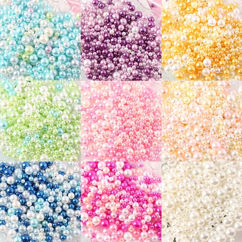 300pcs 9g ABS Pearls Epoxy Beads DIY Crafts Nail Art Decoration