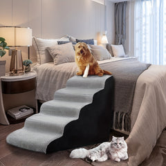 Pet Steps For Dogs And Cats 5 Tiers High Density Foam Dog Ramp