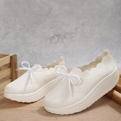Women's Lightweight Knit Sneakers Low Top Slip On Shoes