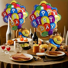 2pcs Birthday Parachute Bear Aluminum Balloon Room Decoration