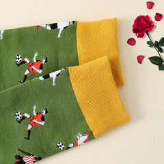 Football Print Socks Women's Mid Tube Stockings