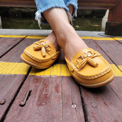 Women's Tassel Loafers Soft Sole Slip On Mules Shoes