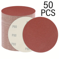 50pcs 15-24cm Hook and Loop Sanding Discs in 40-240 Grits Sandpaper for Sanders