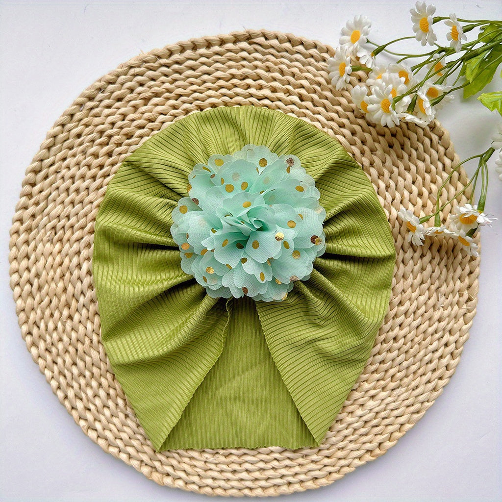 Soft Elastic Strip Flower Baby Hat for Girl