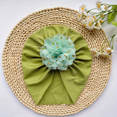 Soft Elastic Strip Flower Baby Hat for Girl