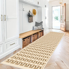 Geometric Runner Rugs Soft Laundry Room Rug Long Anti-fouling Hallway Rug
