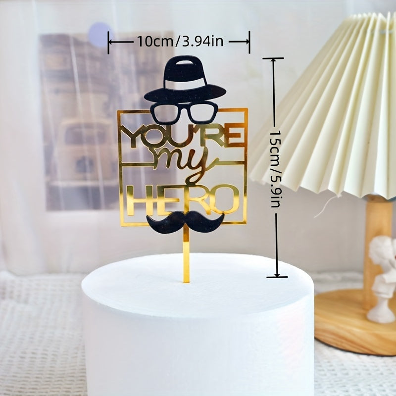 Father's Acrylic Cake Plug - Love Dad Birthday Decoration