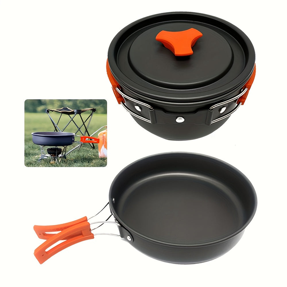 Stainless Steel Camping Cookware Set for 2-3 People, Non Stick, Foldable