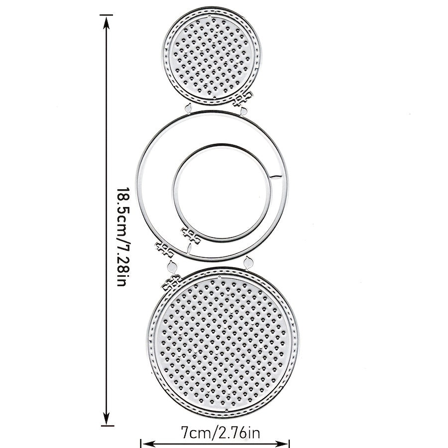 Circle Stitched Embroidery Frame Metal Cutting Dies for Joy Scrapbooking Car