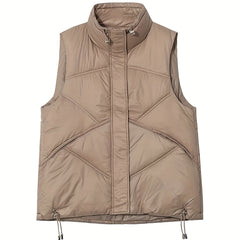 Women's Sleeveless Puffer Vest Stand Collar
