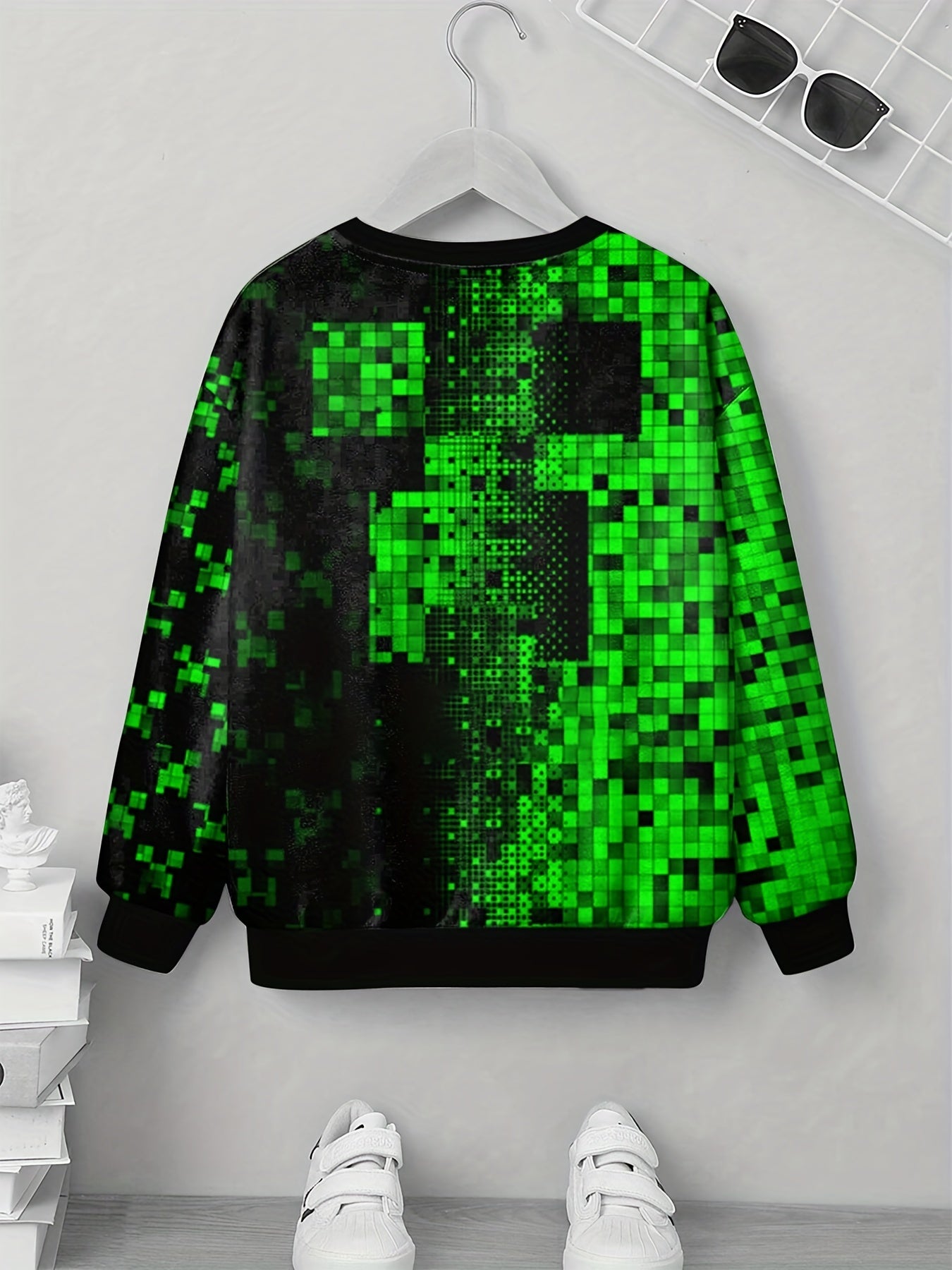 Teens Geo Optical Illusion 3D Print Sweatshirt Kids Casual Pullover
