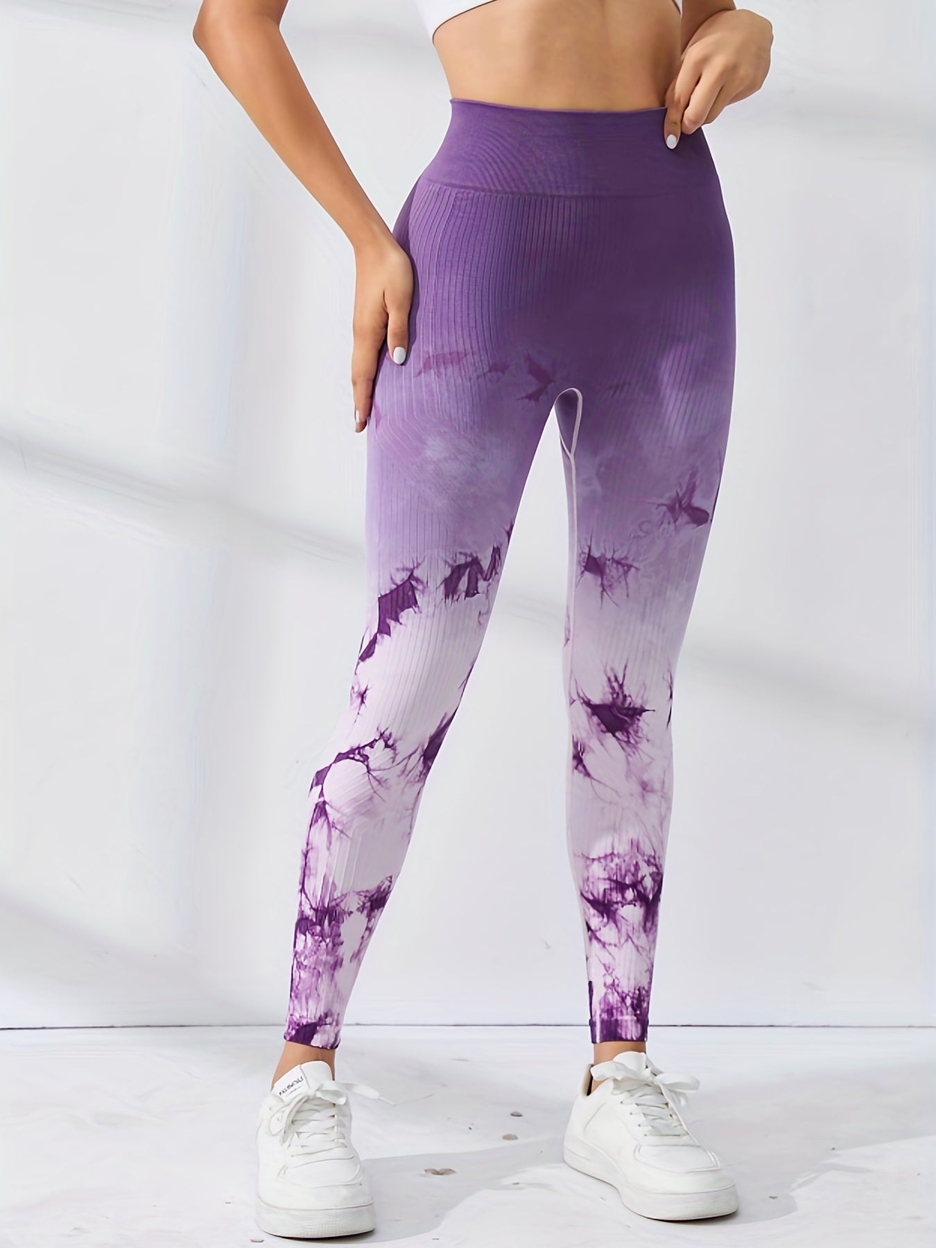 Tie Dye Ombre High Waist Sports Leggings Yoga Fitness Workout Gym Pants