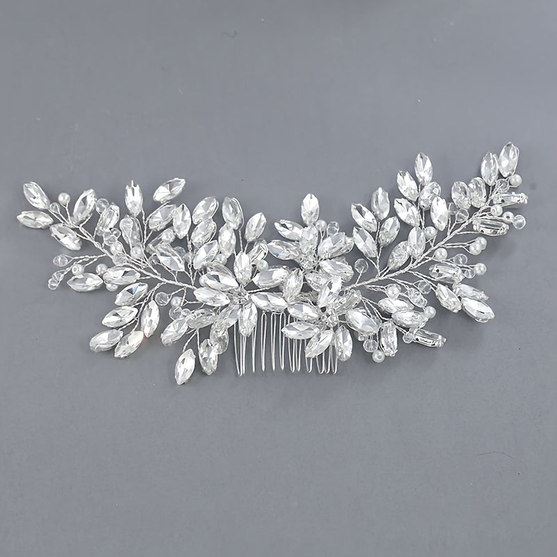 Crystal Bridal Headpiece Wedding Headband For Brides Flower Bride Hair Vine