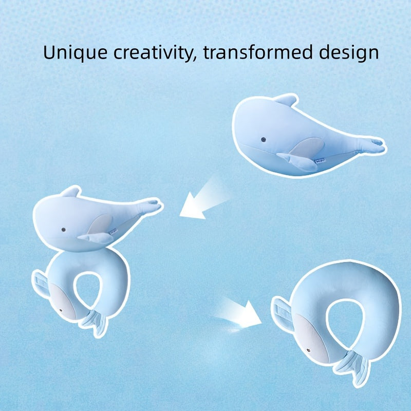 Whale Cartoon U-shaped Pillow for Home & Outdoor Use