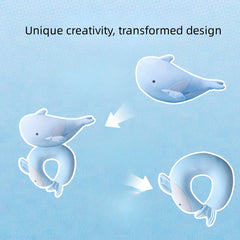 Whale Cartoon U-shaped Pillow for Home & Outdoor Use