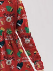 Girls Reindeer Graphic Long Sleeve Dress Spring Fall Christmas Gift