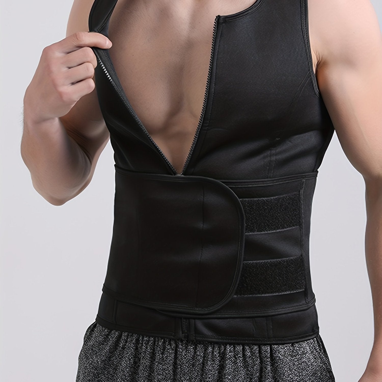 Men's Sweat Resistant Body Shaper Vest with Waist Cincher