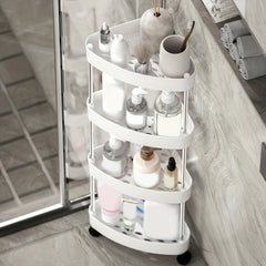 Corner Shelves Stand With Wheel 4 Tier Toilet Paper Stand