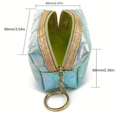 Fish Scale Embroidered Makeup Bag Coin Purse Lipstick Storage Bag