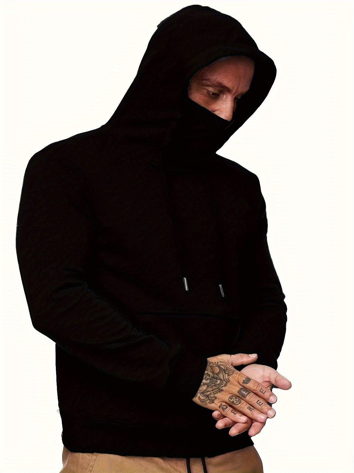 Men's Grey Hoodie Sweatshirt with Kangaroo Pocket
