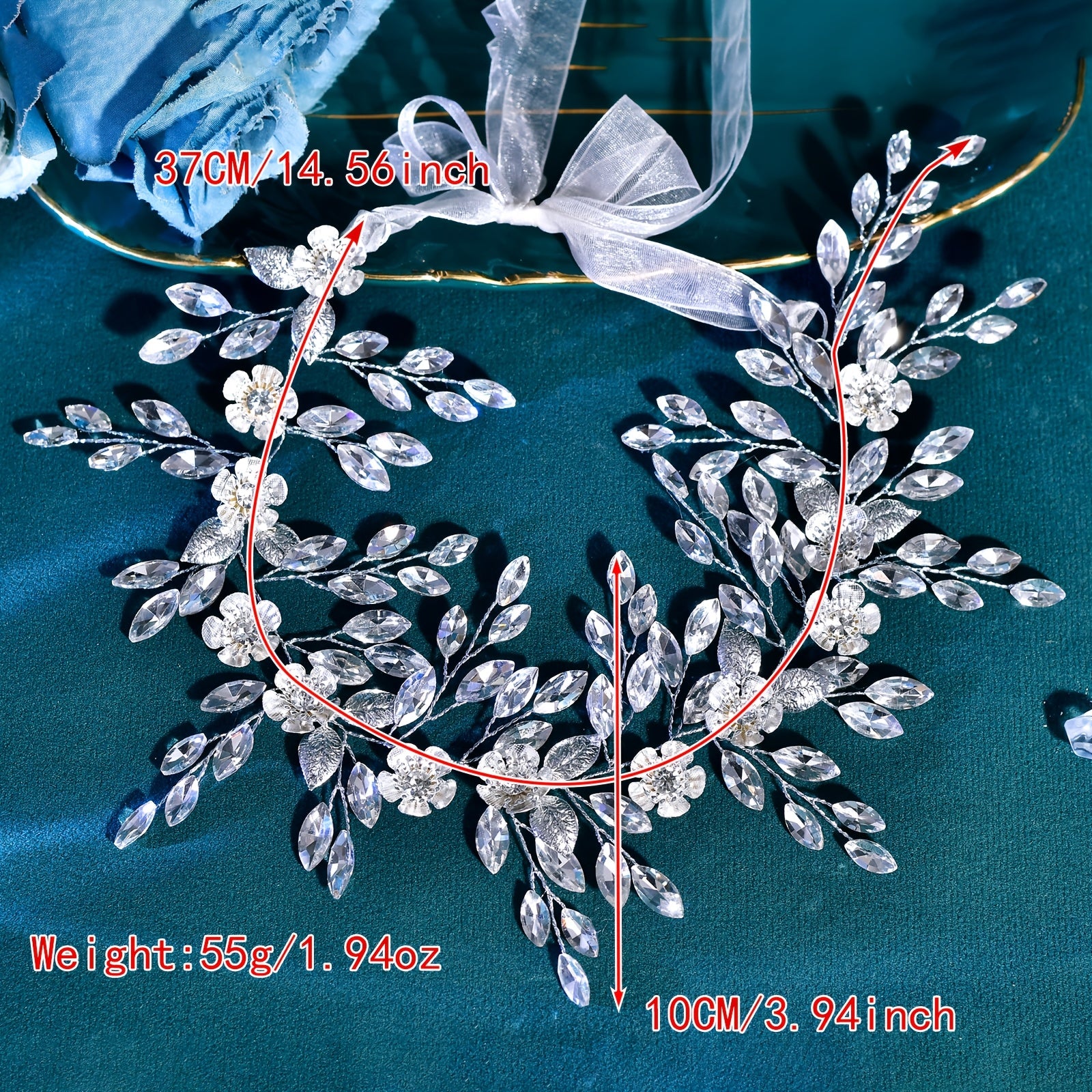 Bridal Hairband Flower Leaf Wedding Headpiece for Events Weddings HP880