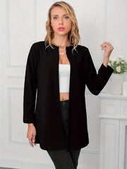 Solid Open Front Blazer Long Sleeve Casual Blazer