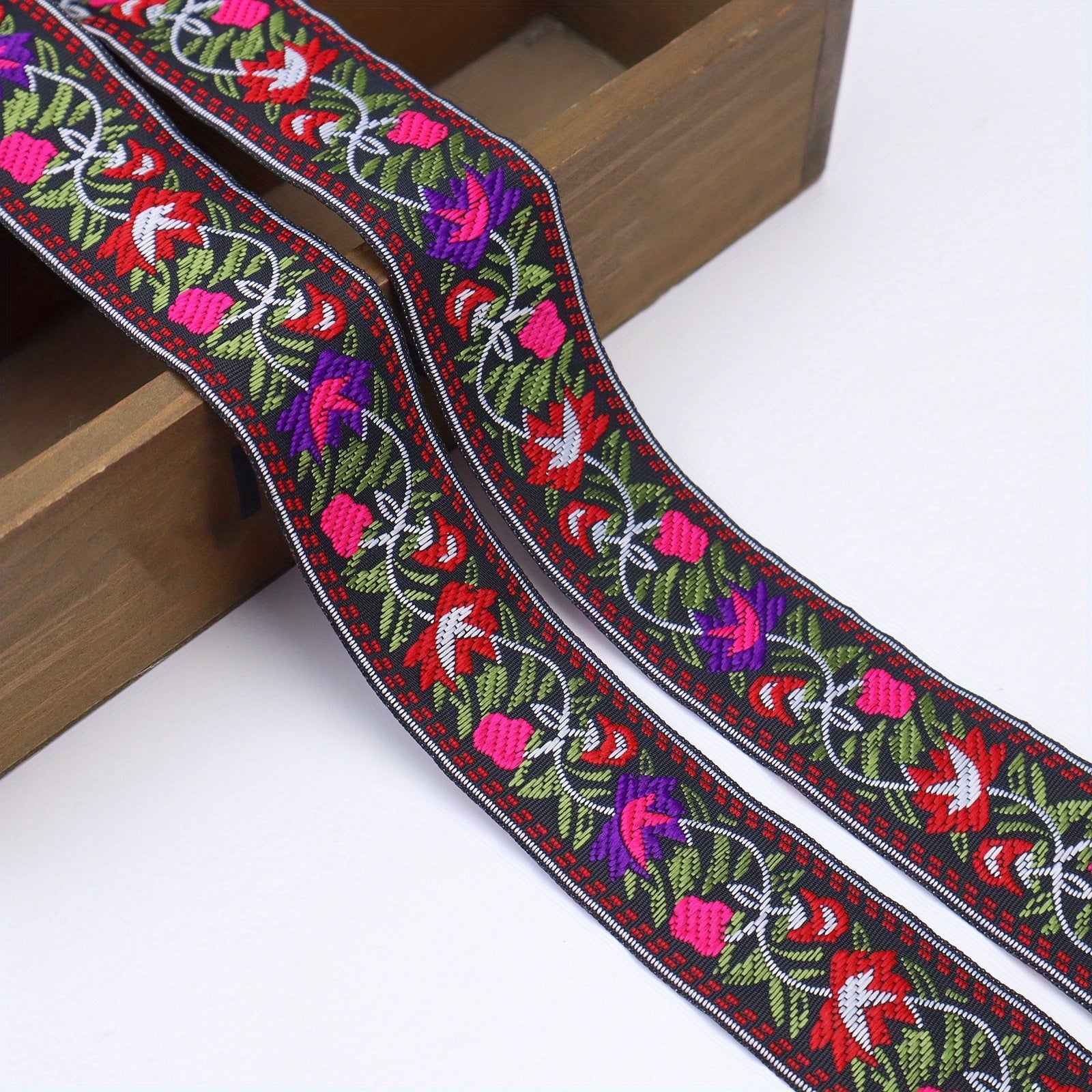 Vintage Jacquard Ribbon Trim Embroidered Sewing Lace Ribbon Fabric
