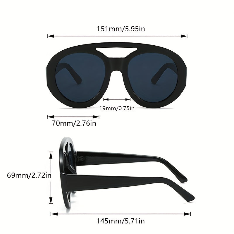 Y2K Top Bar Sunglasses Large Gradient Goggles UV400