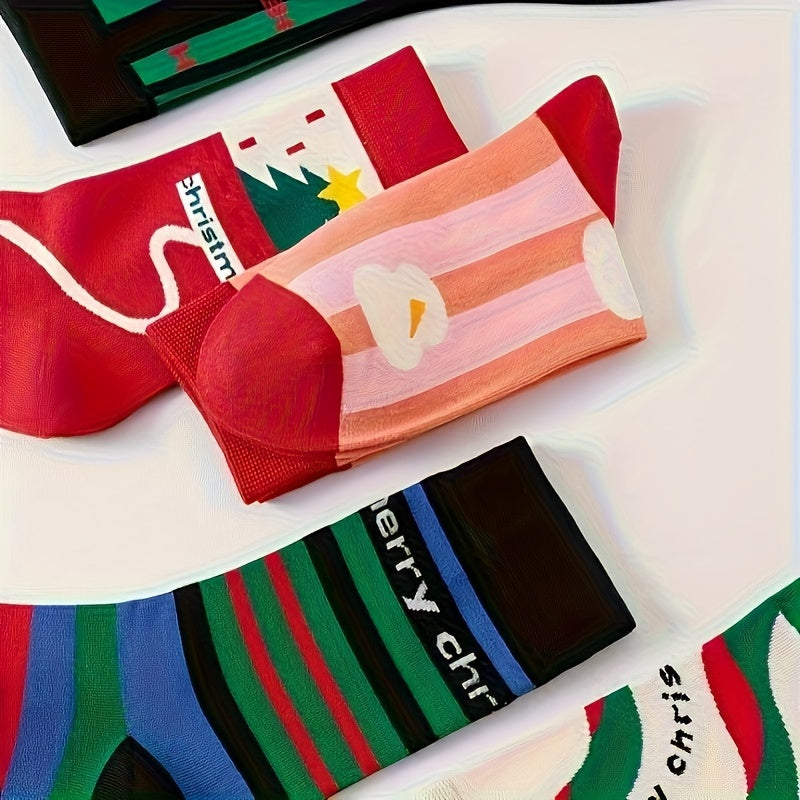 Christmas Cartoon Crew Socks - Year Socks
