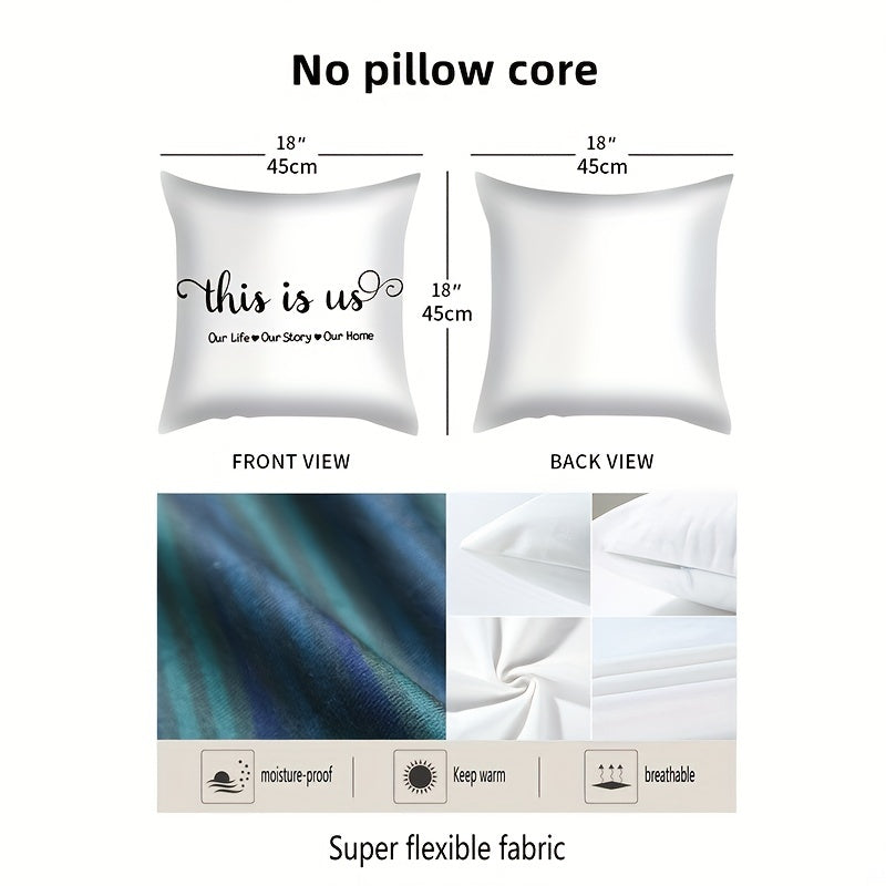 Short Plush Printed Throw Pillow Case Soft & Comfortable