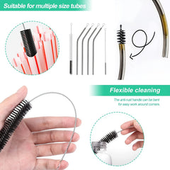 10pcs Bottle Cleaning Brushes Nylon Tube Brush Set with Hook