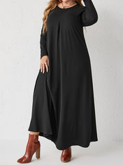 Basic Abaya Dress Long Sleeve Maxi Tee Dress