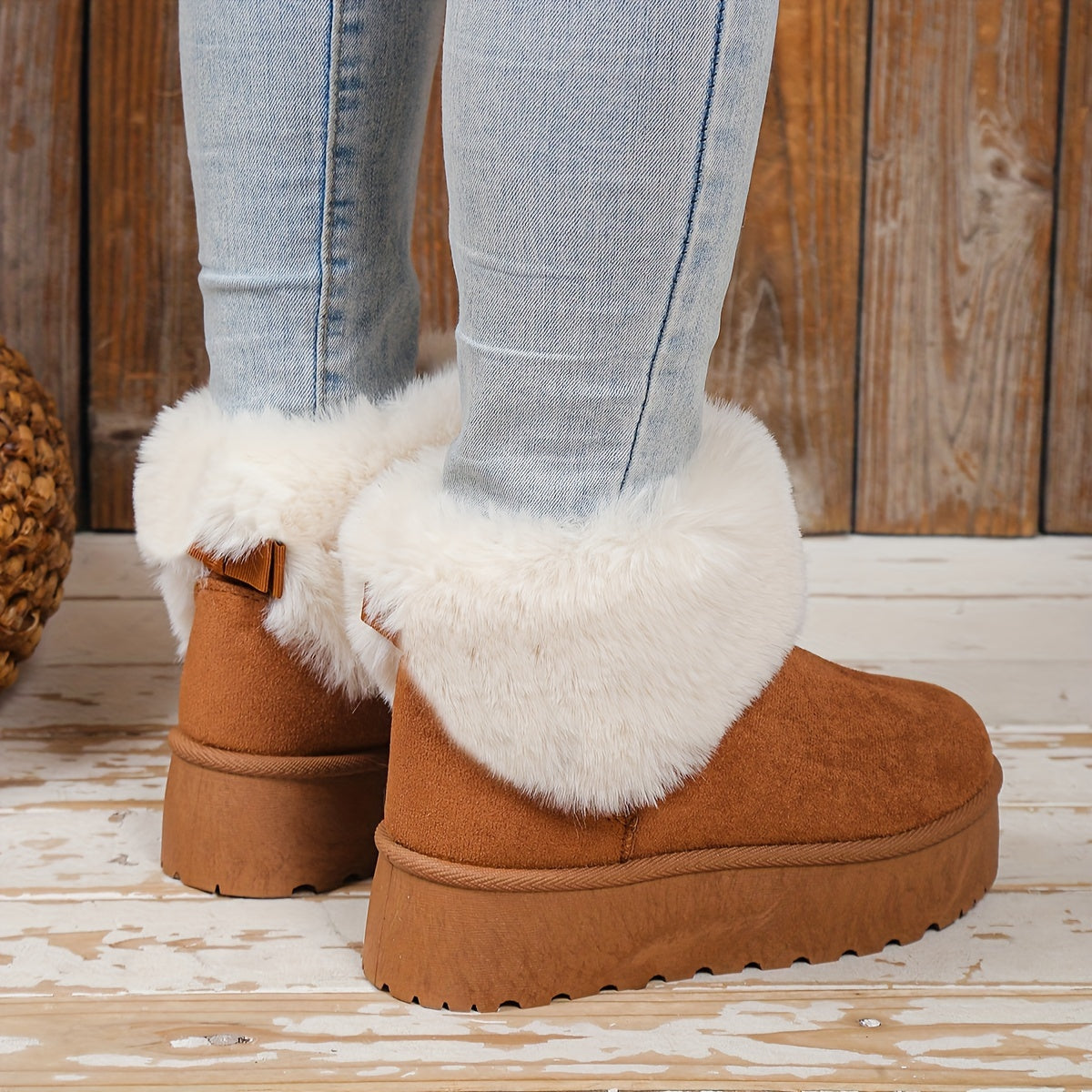Women's Plush Lined Thermal Snow Boots - Non Slip Wear Resistance Shoes