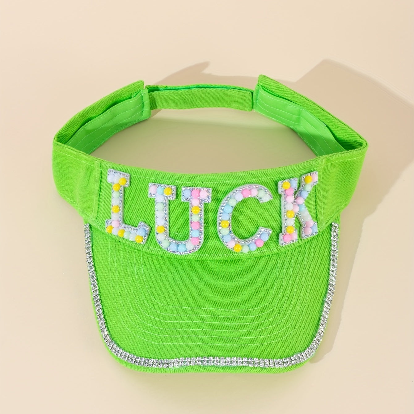 Y2K Rhinestone Decor Visor Hat Candy Summer UV Protection Lightweight Golf Cap
