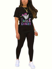 Graphic Print Tee & Leggings Set