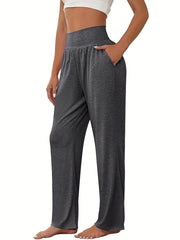 3 Pack Plus Size Sports Pants Set Women's Plus Solid Wide Waistband