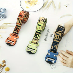 Colorful Quick Release Metal Buckle Jacquard Nylon Belt Men's Outdoor Waistband