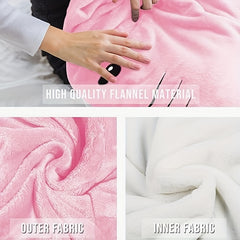 Pink Shark Blanket Soft Cozy Flannel Hoodie Sleeping Bag Wearable Shark Blanket