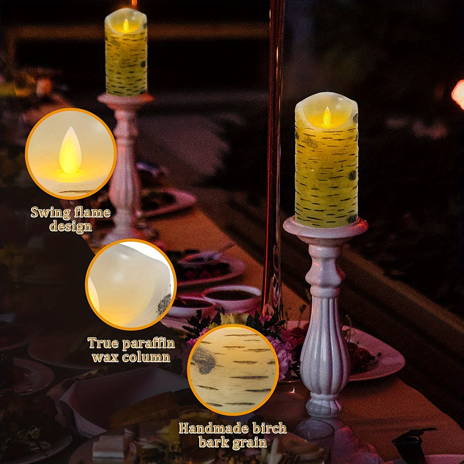Remote Control LED Candle Light Birthday Party Wedding Flame Swing Candle