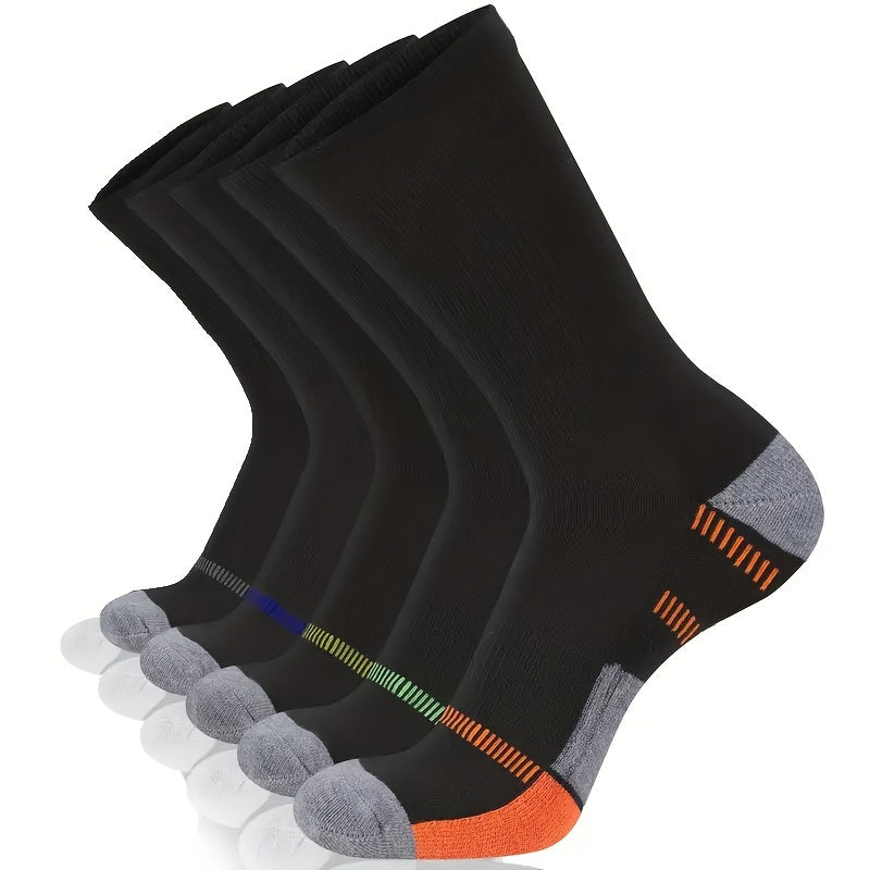 5 Pairs Men's Non Slip Shock Absorption Sport Socks